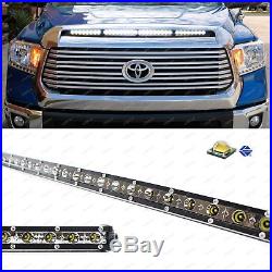 108W 36 LED Light Bar with Hood Scoop Bulge Mounting Wiring For 14+ Toyota Tundra