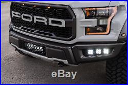 120W Triple LED Fog Light Kit withLower Bumper Bracket/Wirings For 17+ Ford Raptor