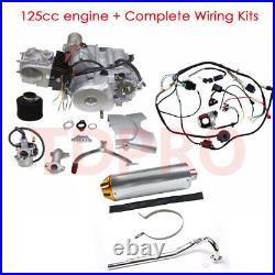 125cc Semi Auto Engine Motor With Reverse 3+1 Wiring Harness Exhaust Go Kart Buggy