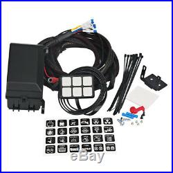 12V 960W Car Boat 6LED Switch Panel Relay Control Box+Wiring Harness Waterproof
