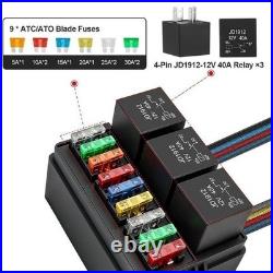 12V Relay Fuse Box Organized Wiring Harness Pre-wired Color-coded Wiring