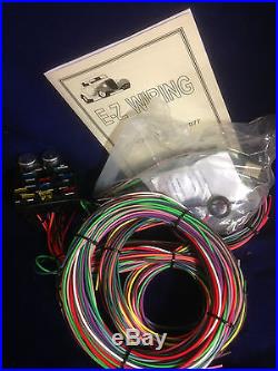 12 Circuit EZ Wiring Harness Chevy Mopar Ford Street Hot Rod with Color Wires