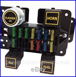 12-circuit Short Wiring Harness Fuse Block Plus For Hot Rod Holden Chev Ford