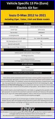 13 Pin Towbar Wiring Kit for Isuzu D-Max 2012 to 2020 Vehicle Specific Electrics