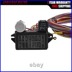 14 Pcs/Set Fuse Wires Car 12 Circuit Wiring Harness Kits Street Rods