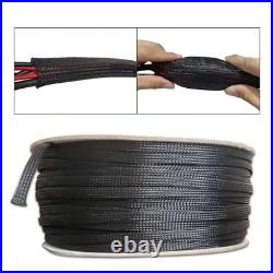 1-50M Insulated Braided Sleeving Tight Wire Harness Cable Sleeve Nylon Tube