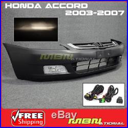 2003-2007 Honda Accord JDM Front Bumper Cover Clear Lens Fog Light Front Grille