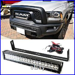 20 120W LED Light Bar with Front Grill Mounting Bracket, Wire For Dodge RAM Rebel