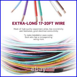 21 Circuit Wiring Harness Kit, Universal Extra Long Wire Harness Compatible w 21 Circuit Wiring Harness Kit, Universal Extra Long Wire Harness Compatible w