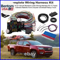 21 Circuit Wiring Harness Kit Universal Extra Long Wires for Ford, Chevy, Chry