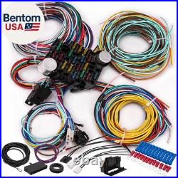 21 Circuit Wiring Harness Kit Universal Extra Long Wires for Ford, Chevy, Chry