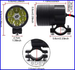 2PCS Motorcycle Auxiliary Lights Front Spotlight with Wiring Harness and Yellow