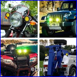 2PCS Motorcycle Auxiliary Lights Front Spotlight with Wiring Harness and Yellow