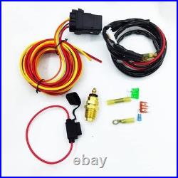40A Electric Double Fan Radiator Wiring Harness Relays Kit Thermostat Switch 12V