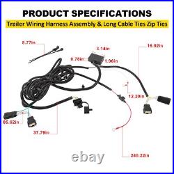 4 Way Trailer Tow Hitch Wiring Harness For Jeep Wrangler JL JLU 2018-2023
