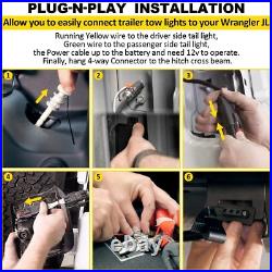 4 Way Trailer Tow Hitch Wiring Harness For Jeep Wrangler JL JLU 2018-2023