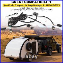 4 Way Trailer Tow Hitch Wiring Harness For Jeep Wrangler JL JLU 2018-2023