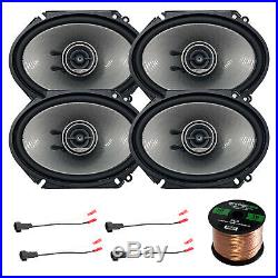 4x Kenwood 360W 6x8 Speakers, 4X Speaker Harness Adapter for Ford, 50Ft Wire