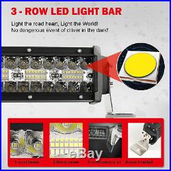 52Inch 10D Tri-Row 3000W Straight LED Work Light Bar Driving + Wiring Harness
