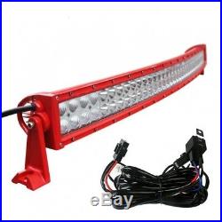 52 Inch Curved Red Led Light Bar Offroad Lights with Wiring Harness Truck, SUV NEW