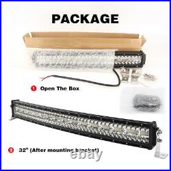 52inch Straight 3915W LED Work Light Bar Combo Offroad White + Wiring harness