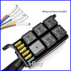 6 Key LED Switch Control Panel Relay Box Wiring Harness Truck Boat with Sticker