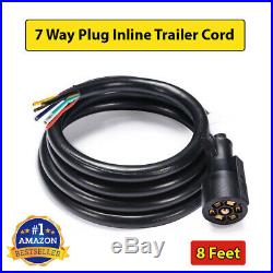 7 Way Trailer Plug Wire Connector Inline Cord 7 Pin Inline Harness Kit RV Blade