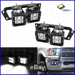 80W CREE Dual LED Pods with Foglight Location Bracket, Wirings For 09-12 Dodge RAM