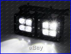 80W Dual LED Pods with Foglight Bracket/Wirings For Avalanche Silverado 1500 2500