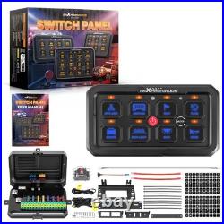 8 Gang Aluminium Switch Panel For Commercial Vehicle Truck Van Bus 12V-24V 60A