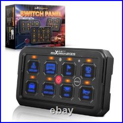 8 Gang Aluminium Switch Panel For Commercial Vehicle Truck Van Bus 12V-24V 60A