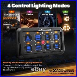 8 Gang Aluminium Switch Panel For Commercial Vehicle Truck Van Bus 12V-24V 60A