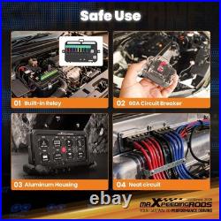 8 Gang Aluminium Switch Panel For Commercial Vehicle Truck Van Bus 12V-24V 60A