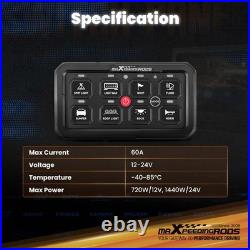 8 Gang Aluminium Switch Panel For Commercial Vehicle Truck Van Bus 12V-24V 60A