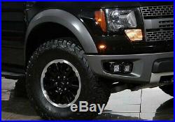 Amber 80W CREE LED Pods with Lower Bumper Brackets, Wiring For 10-14 Ford Raptor