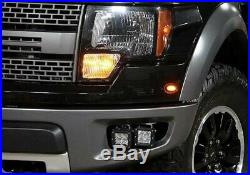 Amber 80W CREE LED Pods with Lower Bumper Brackets, Wiring For 10-14 Ford Raptor