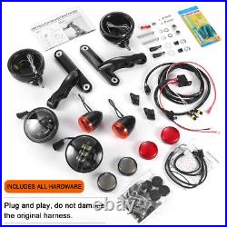 Auxiliary Spot with Wiring Harness Turn Signal light for Harley street glide 06-22
