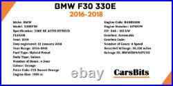 BMW F30 330e 2016-2018 Instrumental Panel Dashboard Wiring Harness Wire 8794037