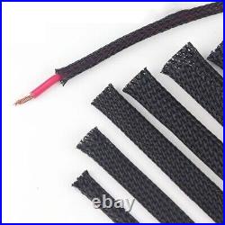 Black Braided Cable Sleeve/Sheathe Various Sizes-Automotive Wire Harness Sheath