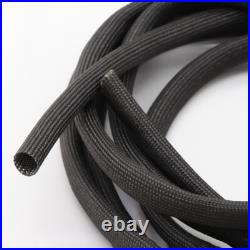 Black Braided Cable Sleeving Expandable Wire Harness Fiberglass Sheathing 1-30mm Black Braided Cable Sleeving Expandable Wire Harness Fiberglass Sheathing 1-30mm