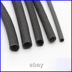 Black Braided Cable Sleeving Expandable Wire Harness Fiberglass Sheathing 1-30mm Black Braided Cable Sleeving Expandable Wire Harness Fiberglass Sheathing 1-30mm