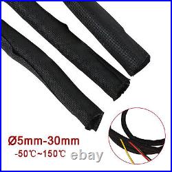 Braided Sleeving Self Closing Braid Cable Wiring Harness Loom Protection Black Braided Sleeving Self Closing Braid Cable Wiring Harness Loom Protection Black