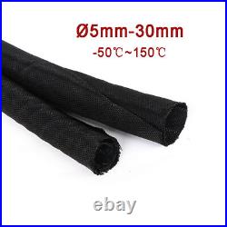 Braided Sleeving Self Closing Braid Cable Wiring Harness Loom Protection Black Braided Sleeving Self Closing Braid Cable Wiring Harness Loom Protection Black