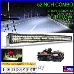 Curved 52 LED Light Bar for Off Road 4x4 Driving Fog Roof Bar wiring Harness