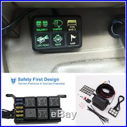 DC12V Car 6LED Switch Panel Relay Control Box+Wiring Harness Overload Protection