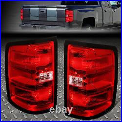 FOR 14-19 SILVERADO PAIR RED LENS REAR TAIL LIGHT BRAKE LAMP With WIRING HARNESS