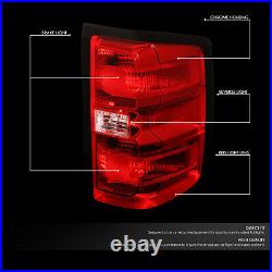 FOR 14-19 SILVERADO PAIR RED LENS REAR TAIL LIGHT BRAKE LAMP With WIRING HARNESS