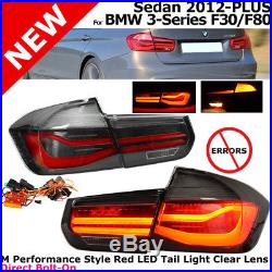 For 12-18 BMW 3 Series F30 LCI Black Line Rear Tail Light Lamps + Coding Wires