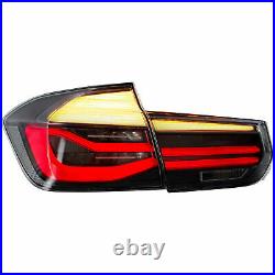 For 12-18 BMW F30 3er F80 M3 Black Fiber Optic LED Strip Sequential Tail Lights