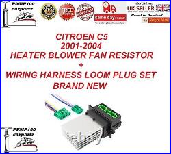 For Citroen C5 01-04 Heater Blower Fan Resistor + Wiring Harness Loom Plug Set